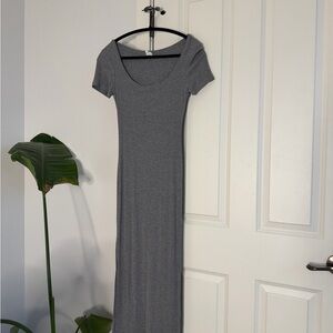 Melrose and Market Rib T-Shirt Heather Grey Midi Dress